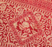 Sushila Vintage Red Scrap Saree 100% Pure Cotton Printed Floral Soft Sari Fabric