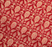 Sushila Vintage Red Scrap Saree 100% Pure Cotton Printed Floral Soft Sari Fabric