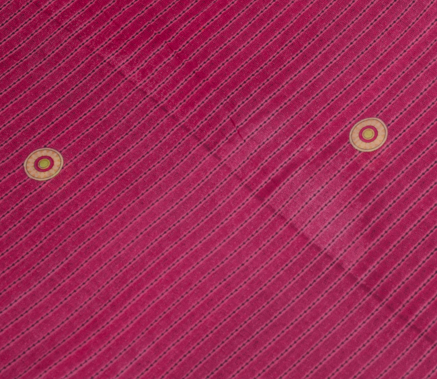 Sushila Vintage Hot Pink Scrap Saree 100%Pure Cotton Printed Soft Sari Fabric