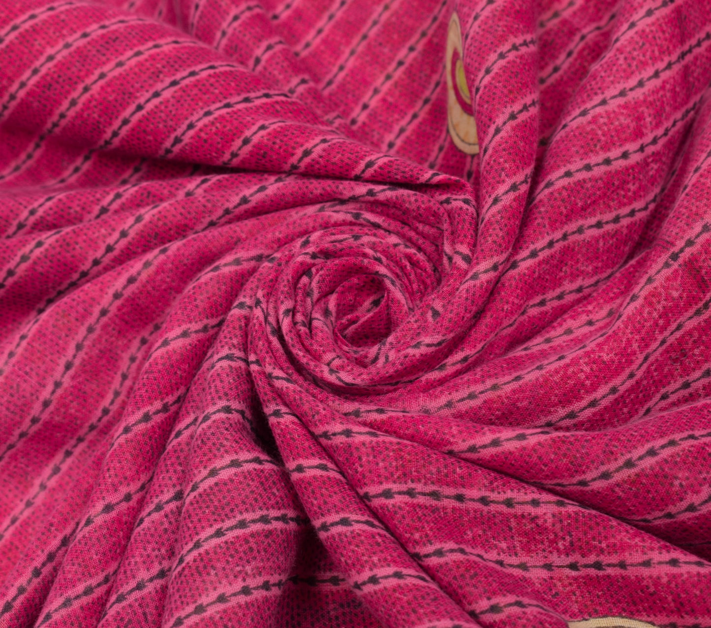 Sushila Vintage Hot Pink Scrap Saree 100%Pure Cotton Printed Soft Sari Fabric