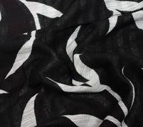 Sushila Vintage Floral Scrap Saree Soft Pure Cotton Printed Black Sari Fabric