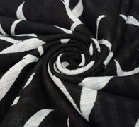 Sushila Vintage Floral Scrap Saree Soft Pure Cotton Printed Black Sari Fabric