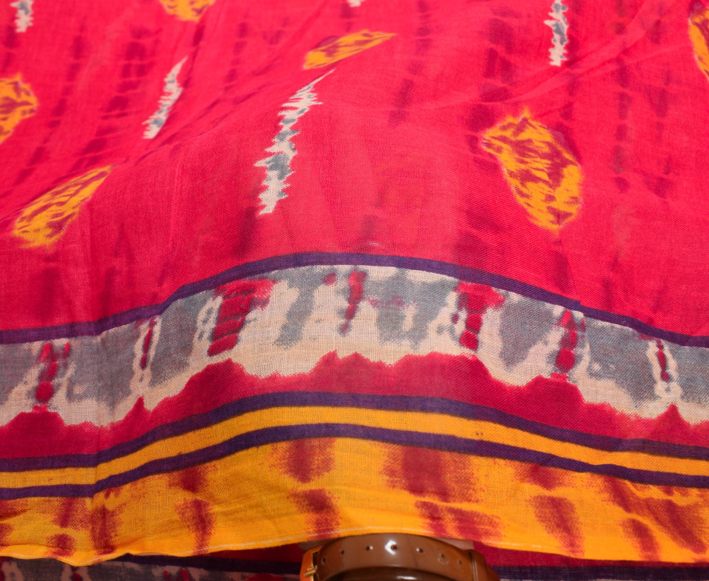Sushila Vintage Magenta Scrap Saree Pure Cotton Printed Sari Indian Craft Fabric