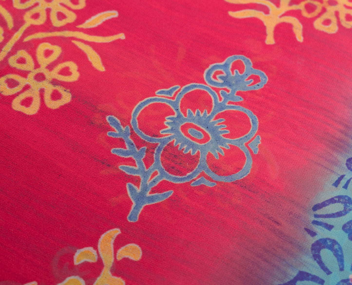 Sushila Vintage Pink Blue Scrap Saree Pure Georgette Printed Floral Sari Fabric