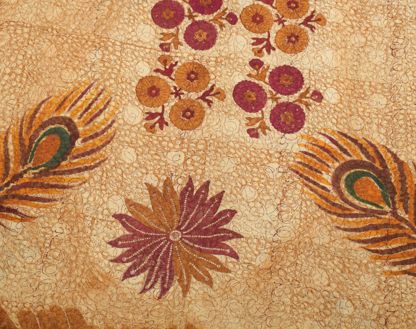 Sushila Vintage Brown Scrap Saree 100%Pure Georgette Printed Floral Sari Fabric