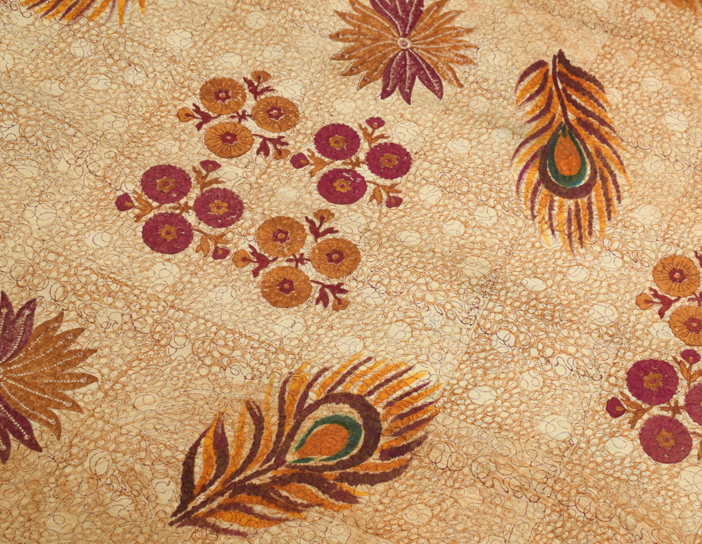 Sushila Vintage Brown Scrap Saree 100%Pure Georgette Printed Floral Sari Fabric