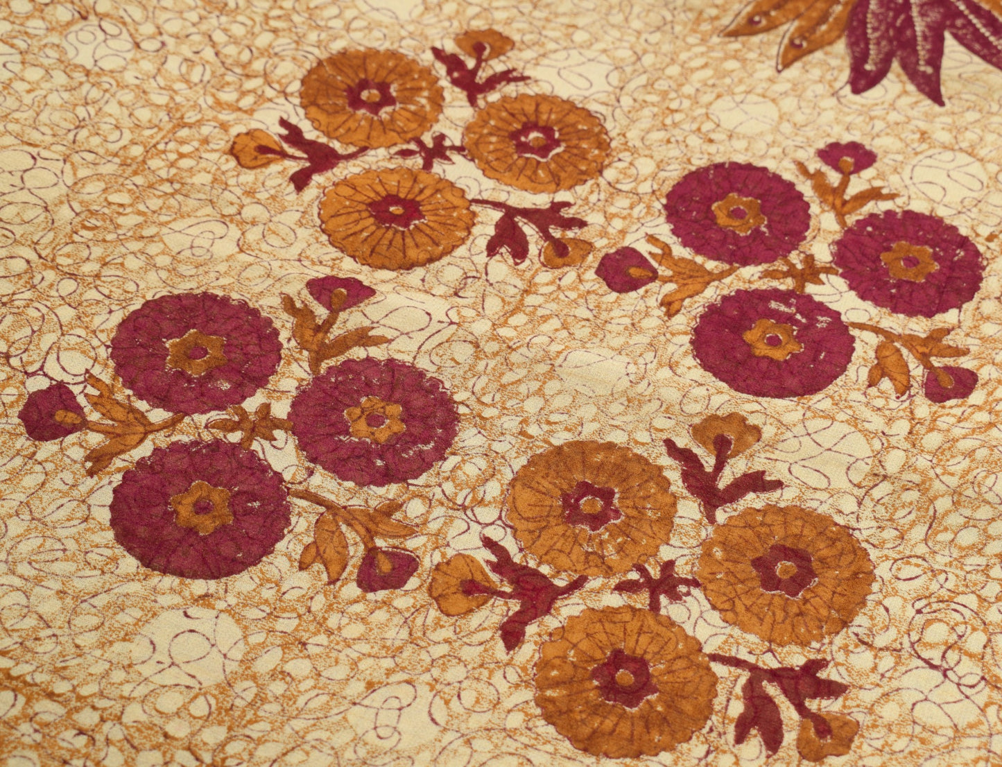 Sushila Vintage Brown Scrap Saree 100%Pure Georgette Printed Floral Sari Fabric