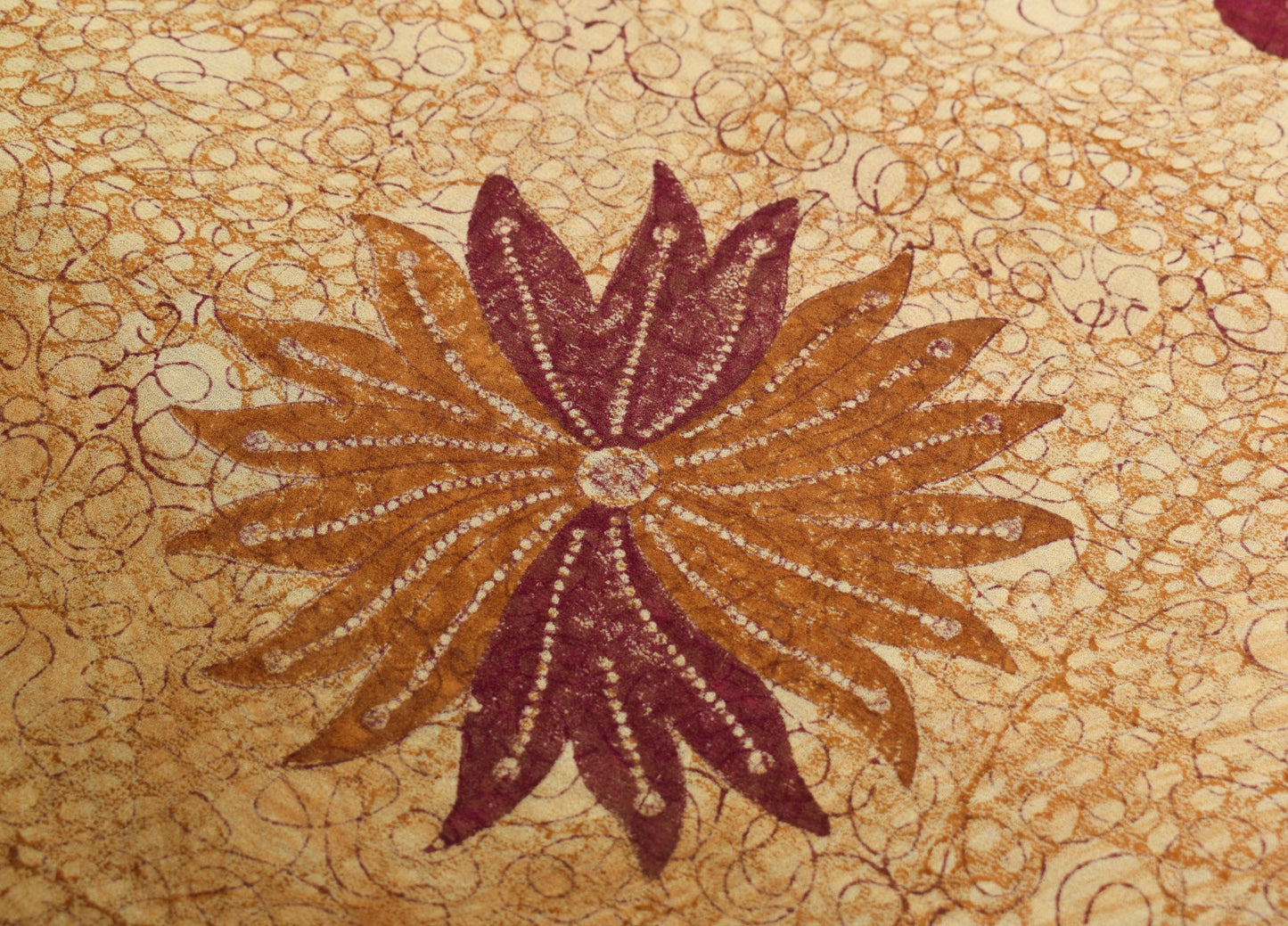 Sushila Vintage Brown Scrap Saree 100%Pure Georgette Printed Floral Sari Fabric