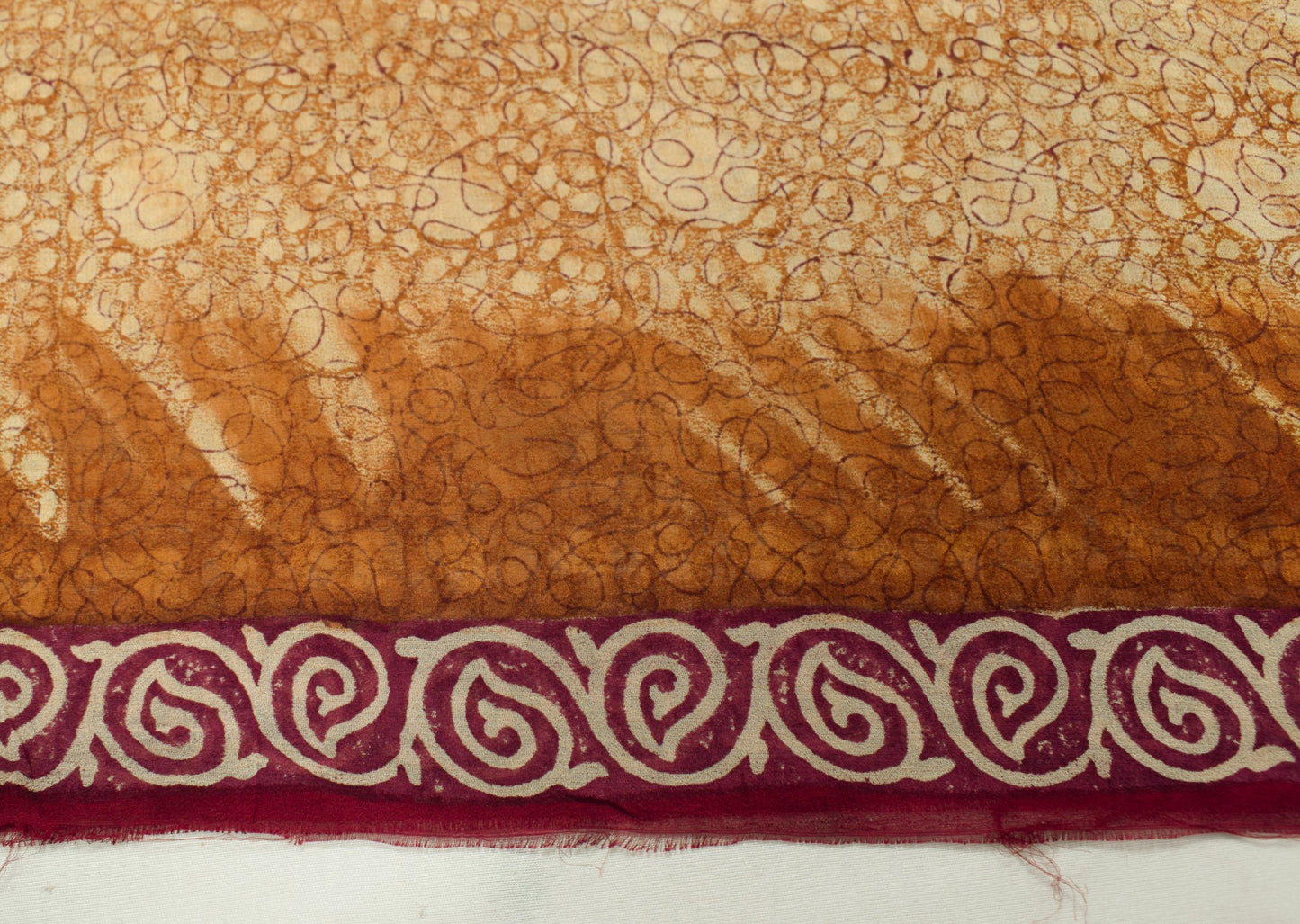 Sushila Vintage Brown Scrap Saree 100%Pure Georgette Printed Floral Sari Fabric