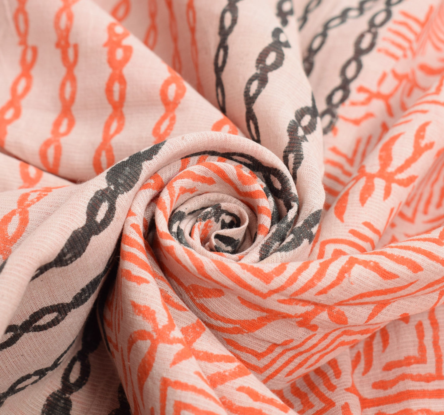 Sushila Vintage Floral Scrap Saree Pure Cotton Hand Block Printed Sari Fabric