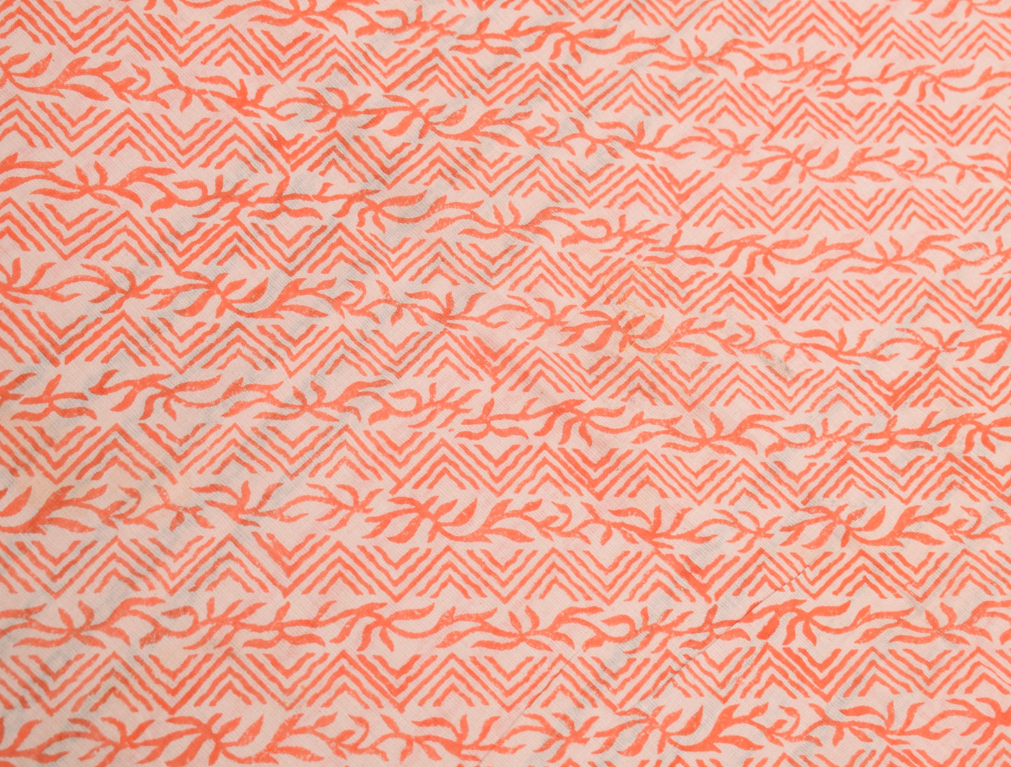 Sushila Vintage Floral Scrap Saree Pure Cotton Hand Block Printed Sari Fabric
