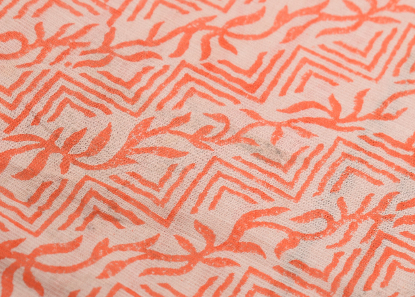 Sushila Vintage Floral Scrap Saree Pure Cotton Hand Block Printed Sari Fabric