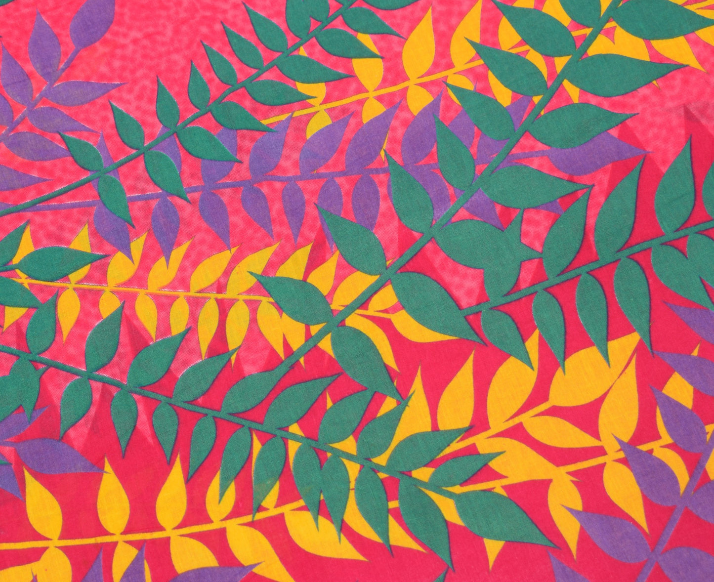 Sushila Vintage Pink Scrap Saree Pure Cotton Printed Floral Sari Remnant Fabric