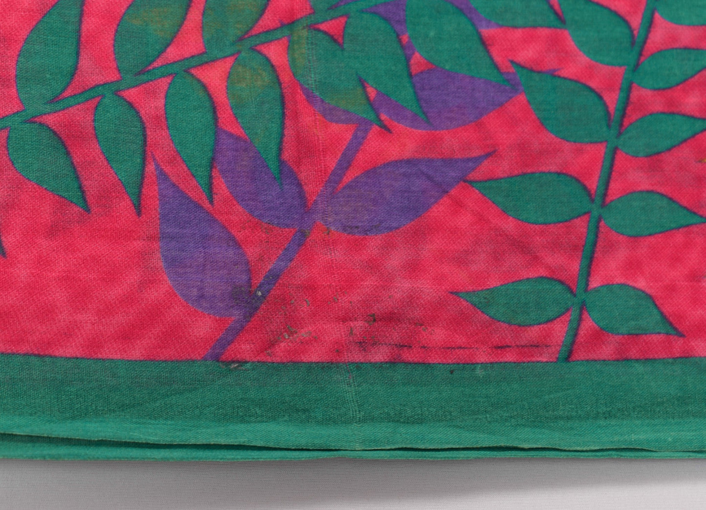 Sushila Vintage Pink Scrap Saree Pure Cotton Printed Floral Sari Remnant Fabric