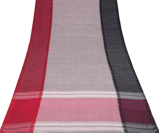 Sushila Vintage Scrap Saree Pure Cotton Handwoven Premium Sari Remnant Fabric