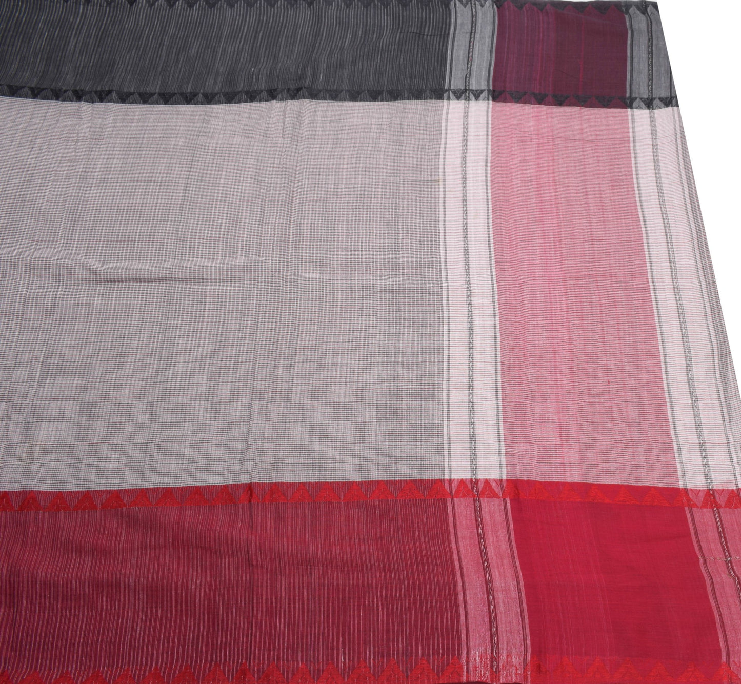 Sushila Vintage Scrap Saree Pure Cotton Handwoven Premium Sari Remnant Fabric