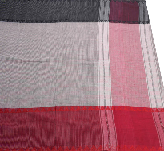 Sushila Vintage Scrap Saree Pure Cotton Handwoven Premium Sari Remnant Fabric