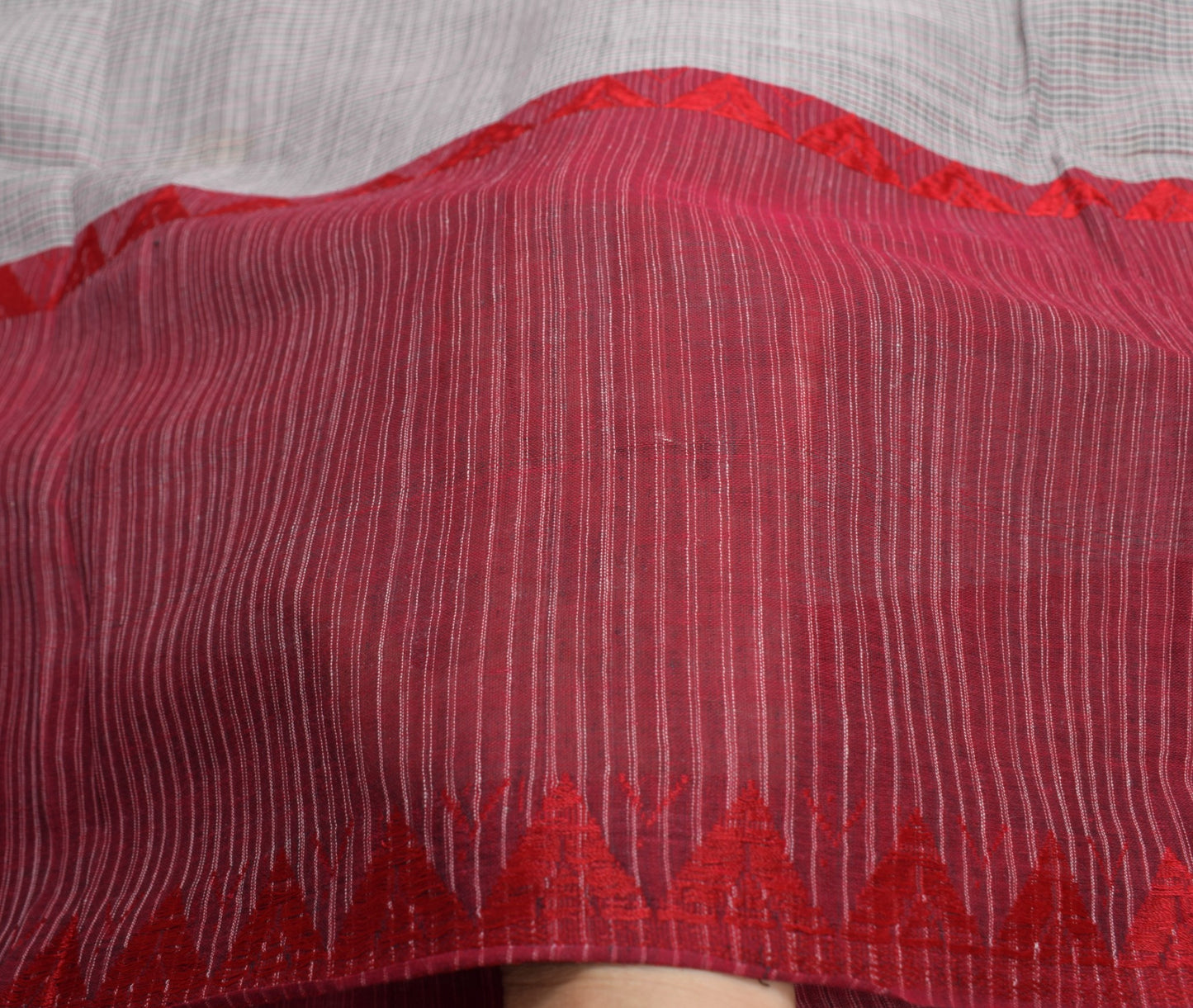 Sushila Vintage Scrap Saree Pure Cotton Handwoven Premium Sari Remnant Fabric