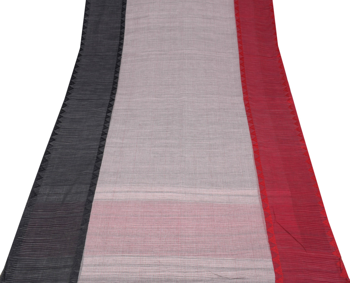 Sushila Vintage Scrap Saree Pure Cotton Handwoven Premium Sari Remnant Fabric