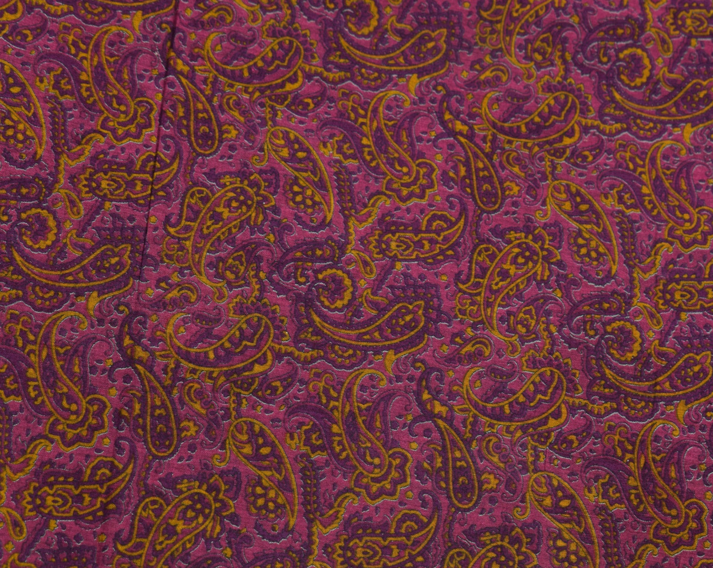 Sushila Vintage Magenta Scrap Saree Pure Cotton Printed Paisley Sari 5 YD Fabric