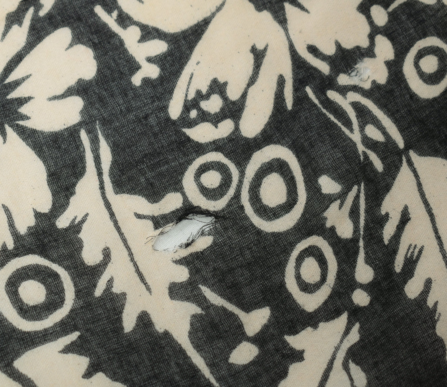 Sushila Vintage Black Floral Scrap Saree Pure Cotton Printed Indian Sari Fabric