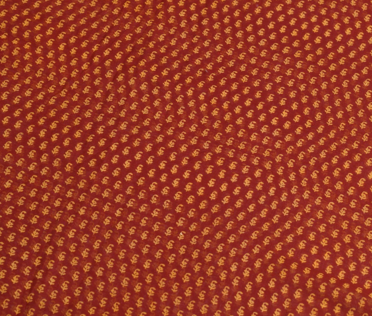 Sushila Vintage Red Scrap Saree Pure Cotton Printed & Embroidered Sari Fabric