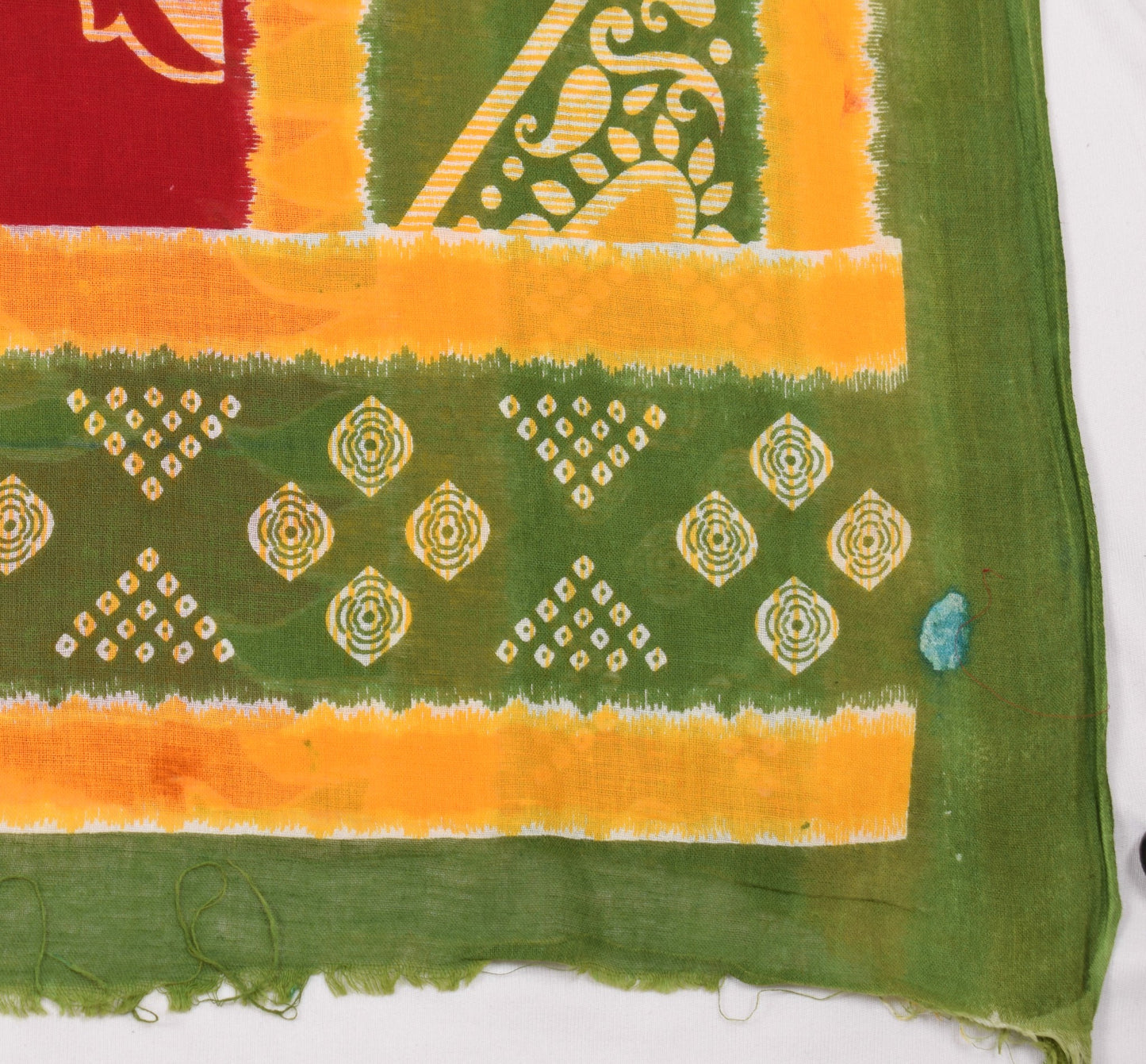 Sushila Vintage Red Scrap Saree Pure Cotton Printed Floral Indian Sari Fabric