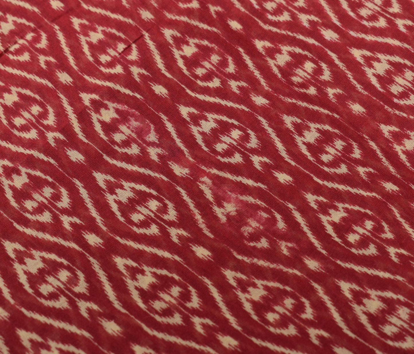 Sushila Vintage Maroon Scrap Saree Pure Cotton Printed & Embroidered Sari Fabric