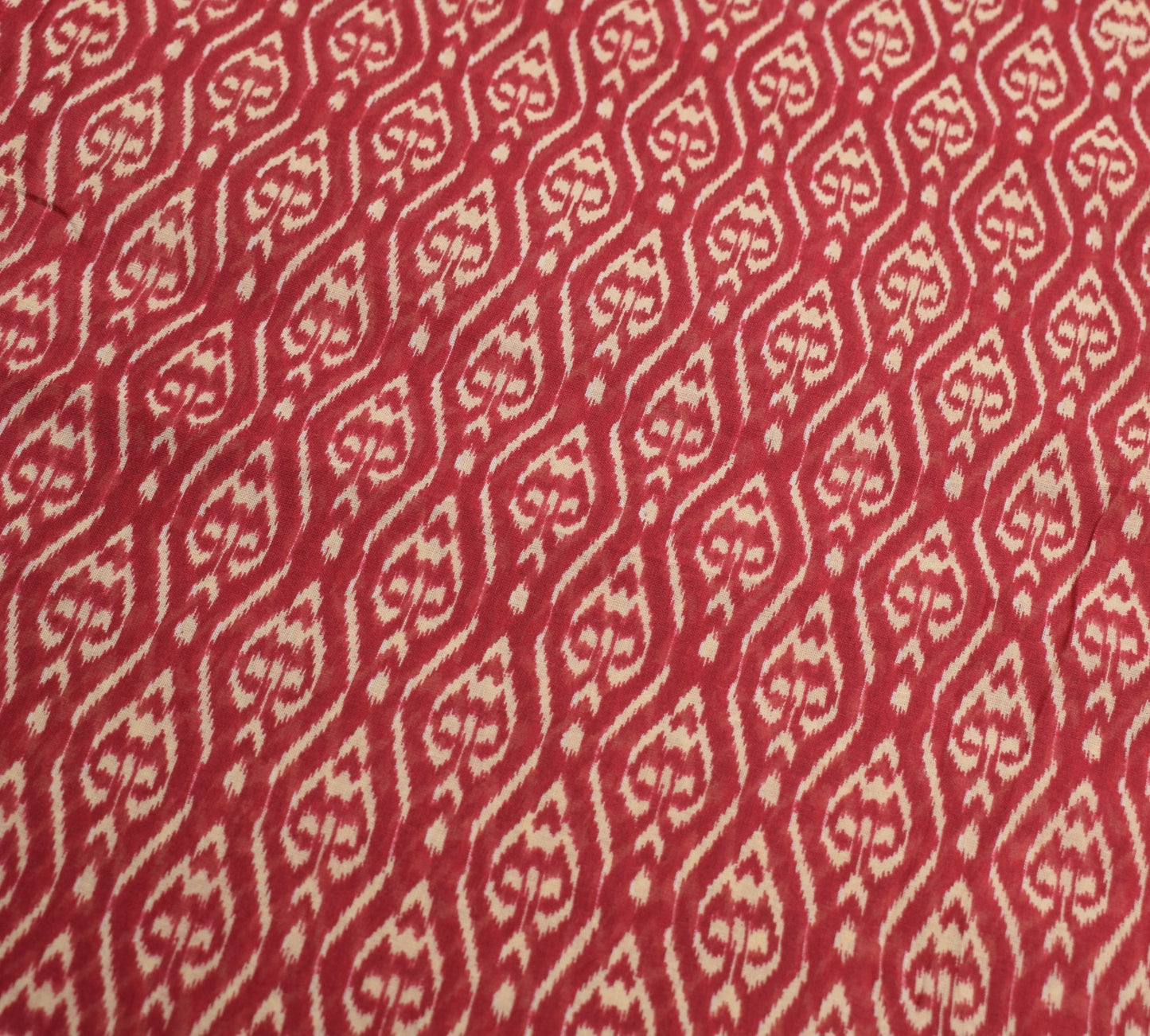 Sushila Vintage Maroon Scrap Saree Pure Cotton Printed & Embroidered Sari Fabric
