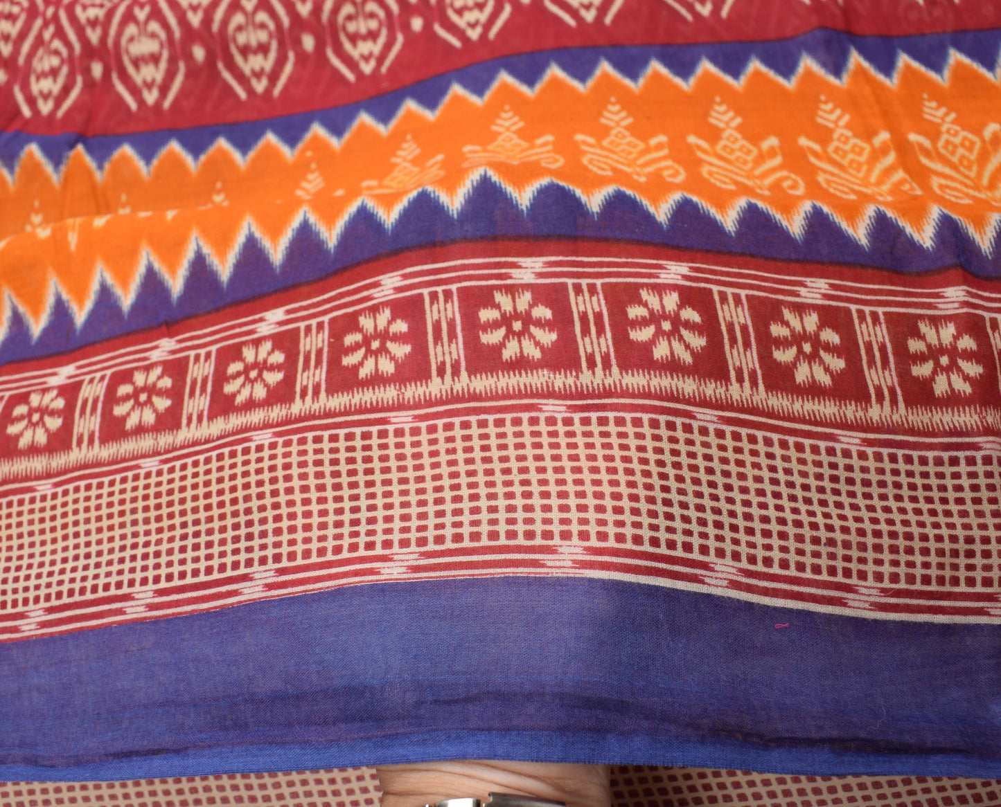 Sushila Vintage Maroon Scrap Saree Pure Cotton Printed & Embroidered Sari Fabric