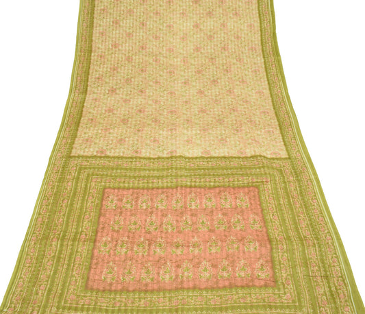 Sushila Vintage Multi-Color Scrap Saree Pure Cotton Printed Remnant Sari Fabric
