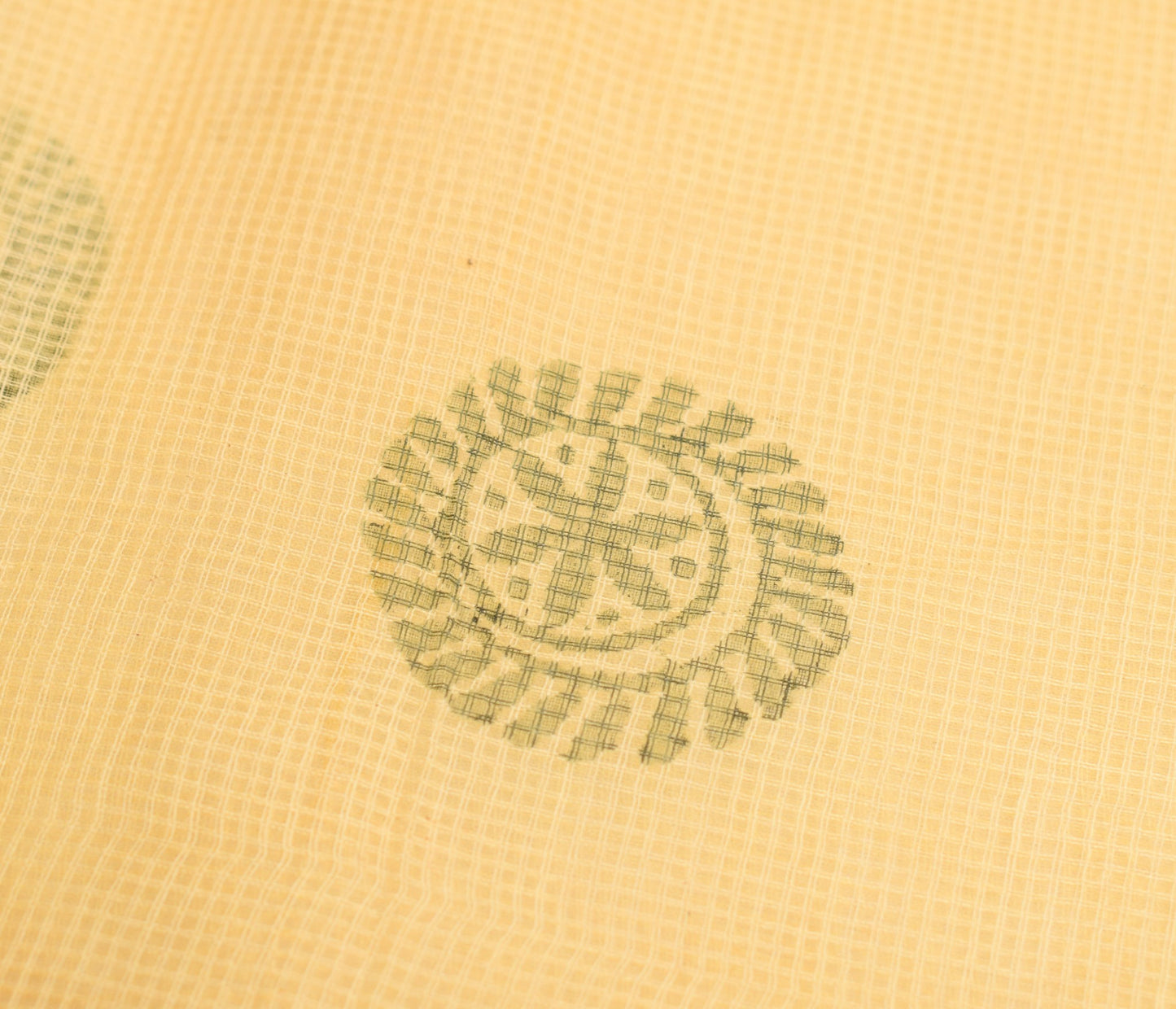 Sushila Vintage Kota Doria Scrap Saree Pure Cotton HandBlock Printed Sari Fabric