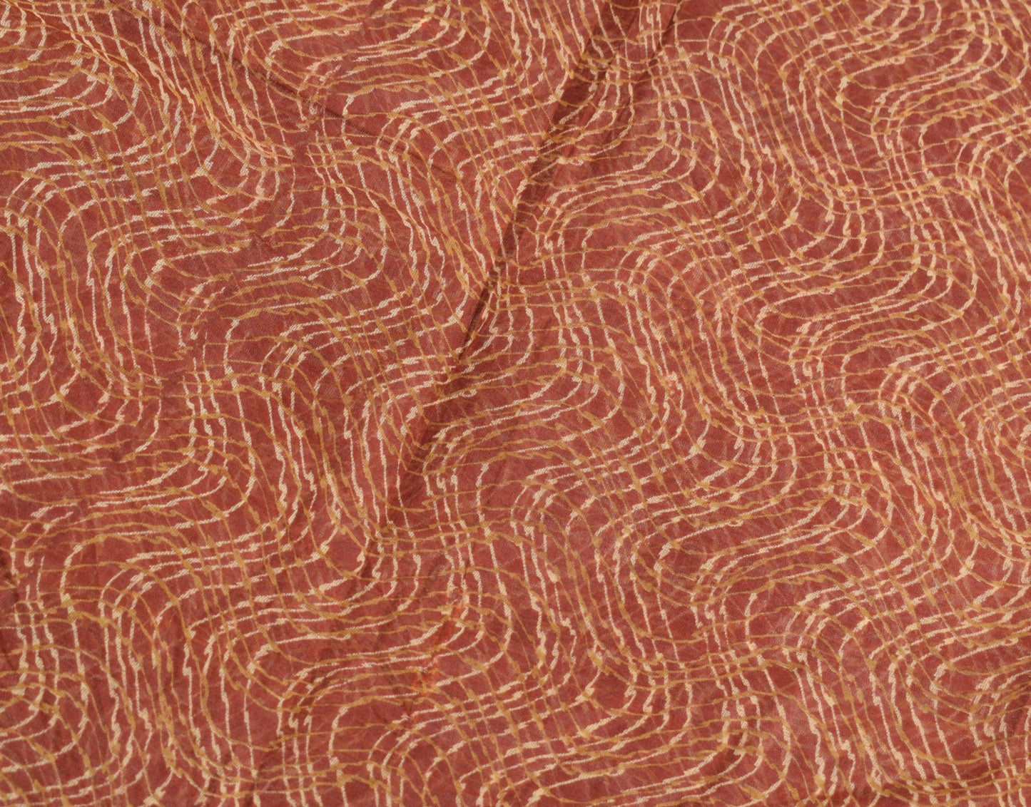 Sushila Vintage Brown Scrap Saree Pure Cotton Printed Indian Sari Craft Fabric