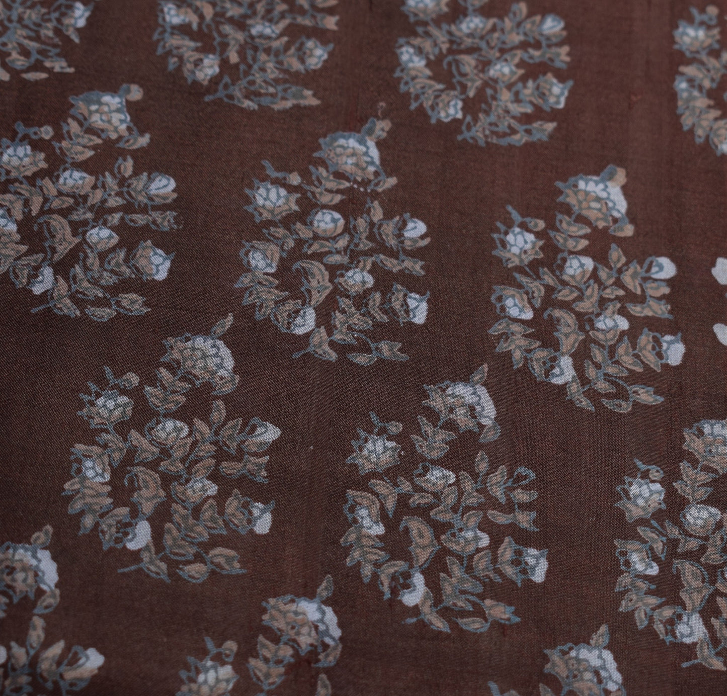 Sushila Vintage Floral Scrap Saree Pure Silk Printed Floral Remnant Sari Fabric
