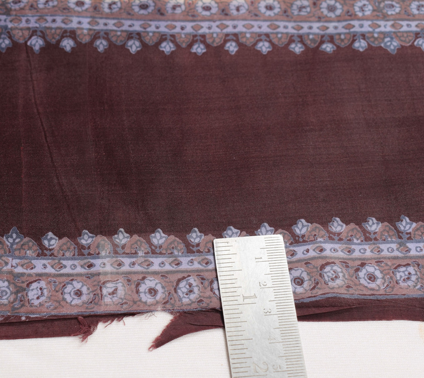 Sushila Vintage Floral Scrap Saree Pure Silk Printed Floral Remnant Sari Fabric