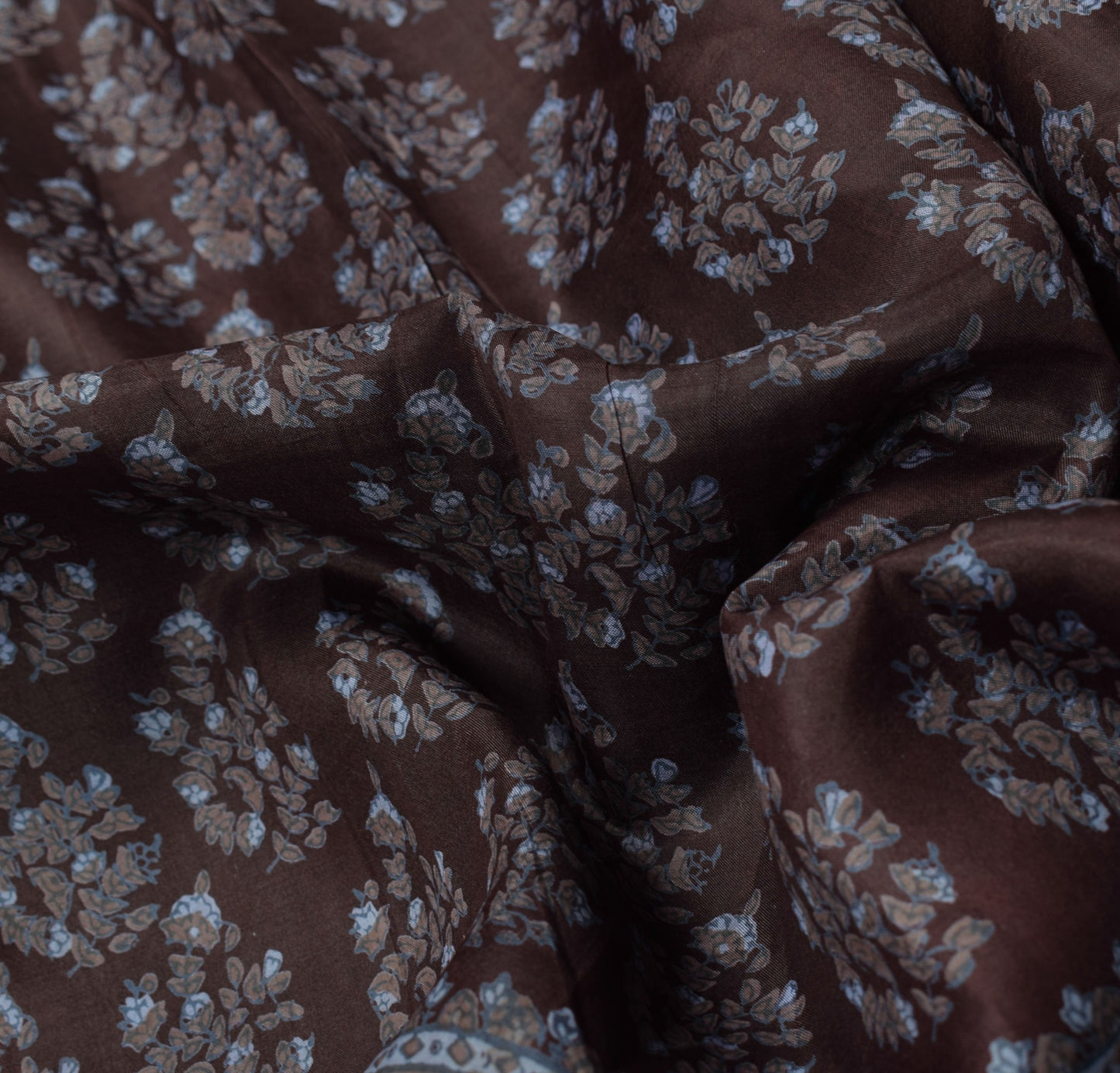 Sushila Vintage Floral Scrap Saree Pure Silk Printed Floral Remnant Sari Fabric