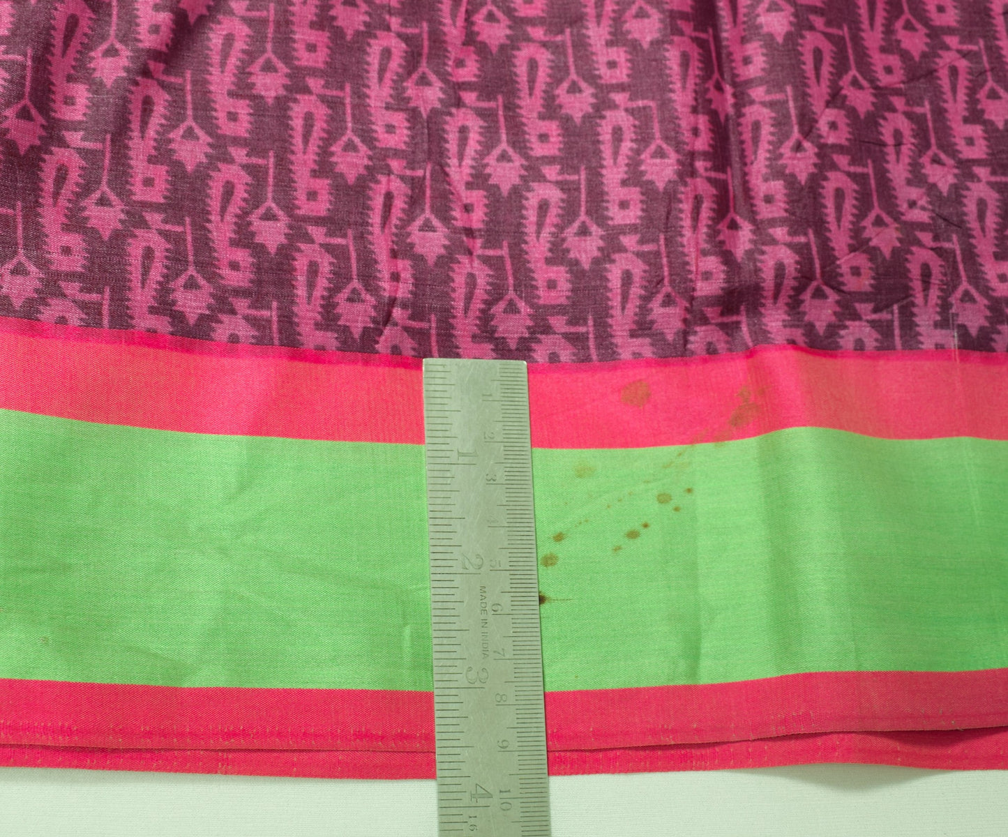Sushila Vintage Purple Scrap Saree Pure Silk Printed Paisley Remnant Sari Fabric
