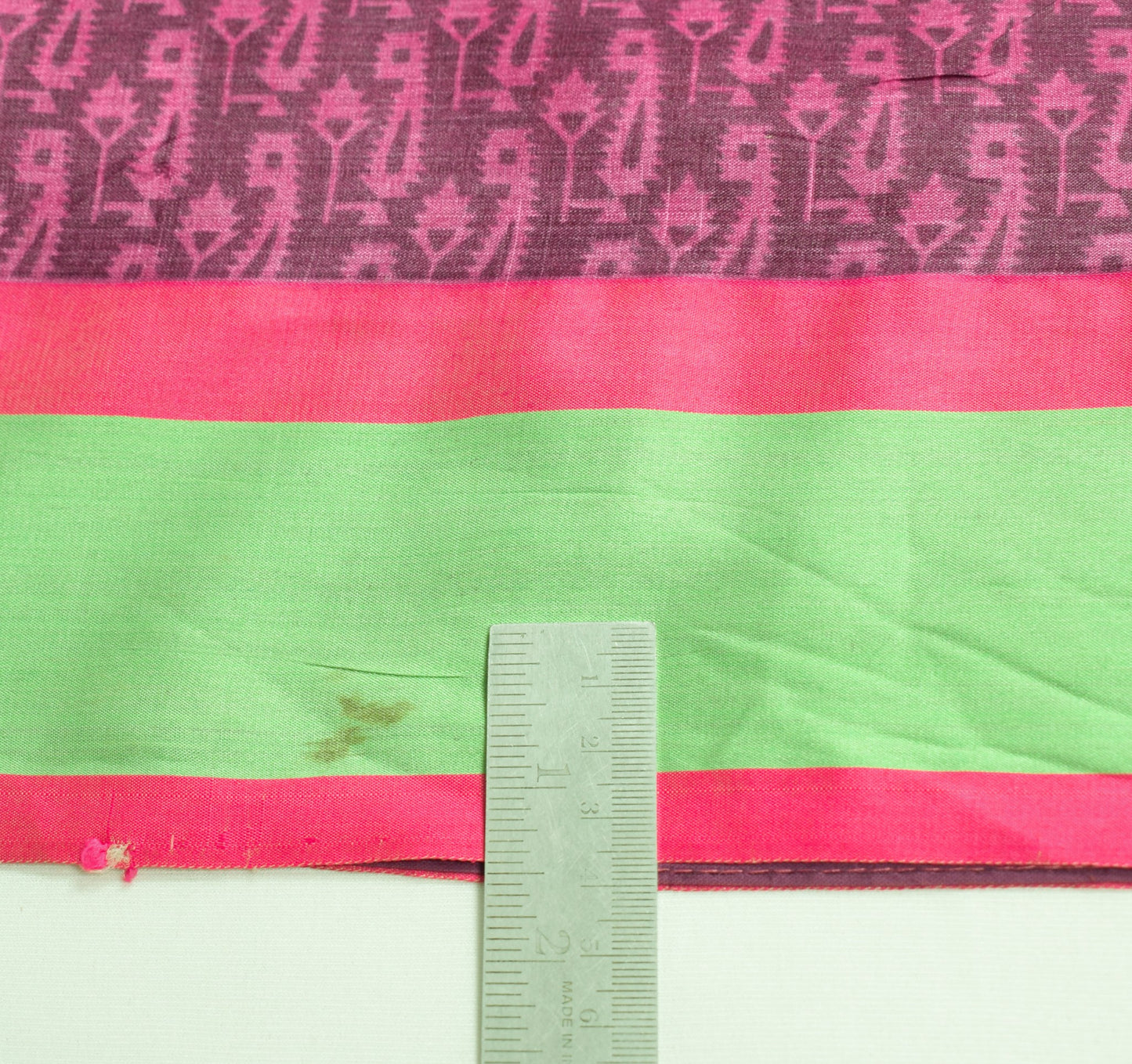Sushila Vintage Purple Scrap Saree Pure Silk Printed Paisley Remnant Sari Fabric