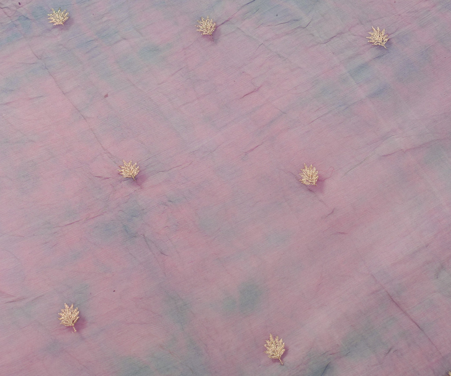 Sushila Vintage Handmade Scrap Dupatta Purple Pure Chiffon Tie-Dye Long Stole