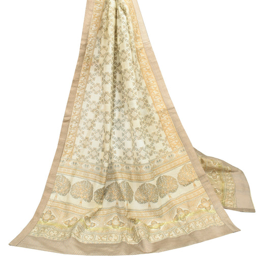 Sushila Vintage Fish Printed Scrap Dupatta Pure Cotton Handmade Long Stole Wrap