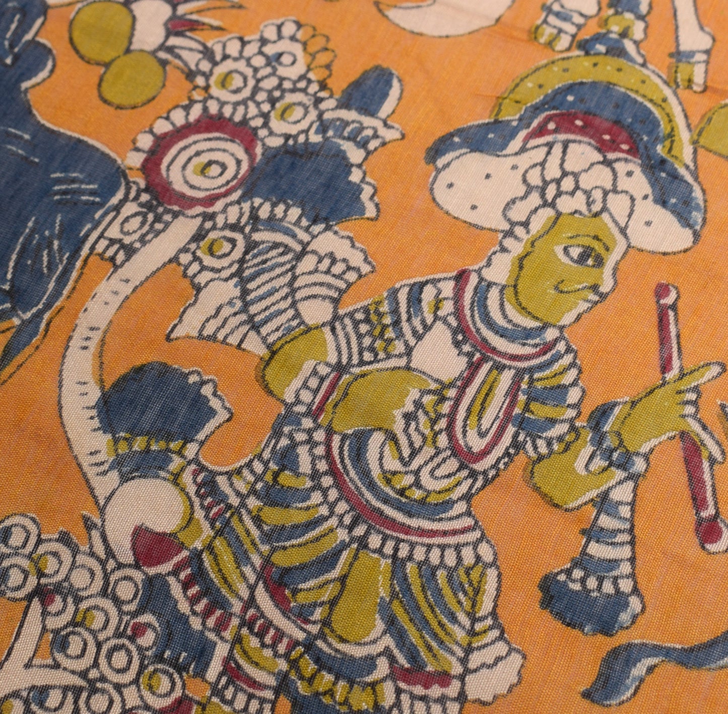 Sushila Vintage Handmade Scrap Dupatta Pure Cotton Kalamkari Printed Long Stole