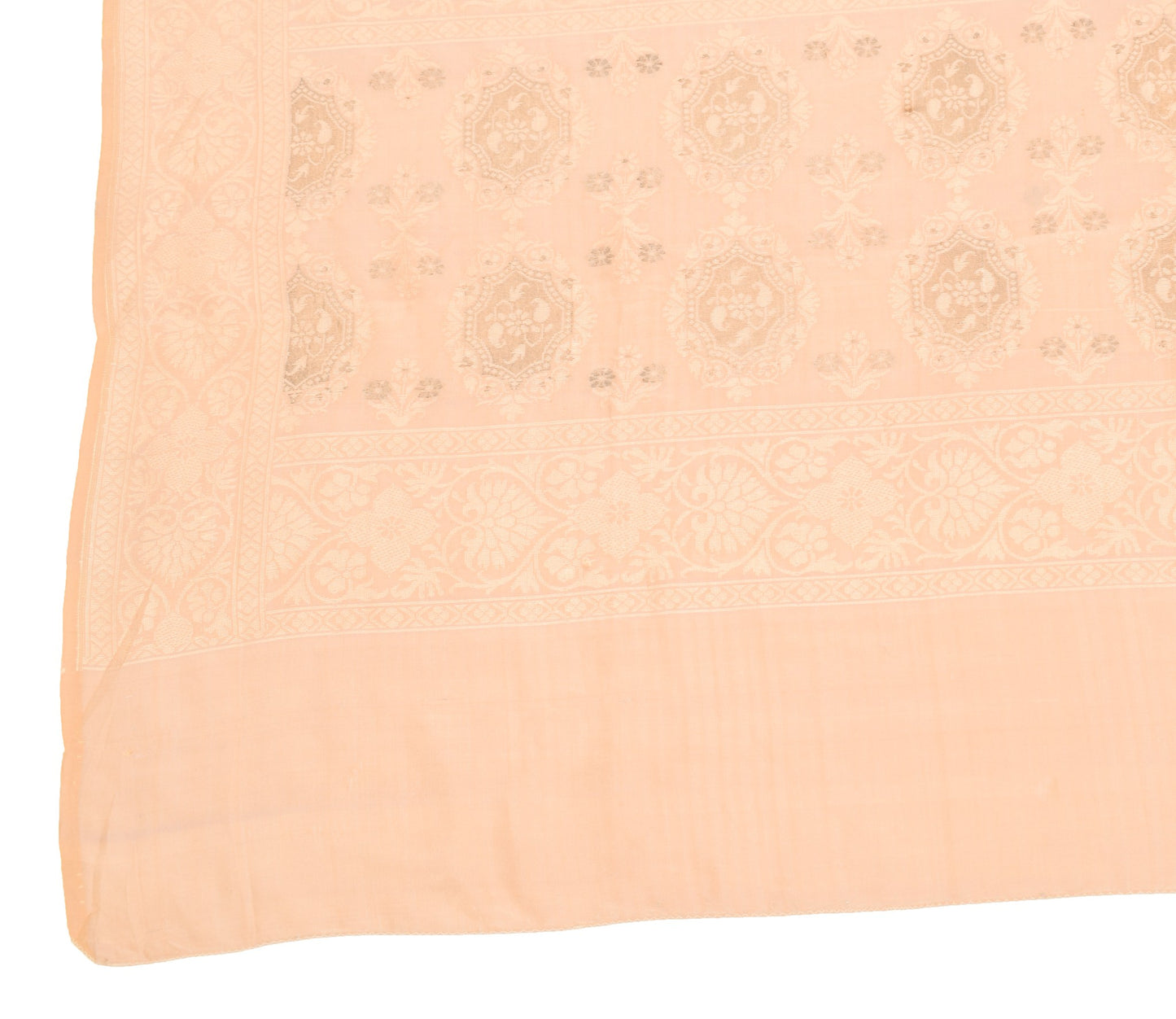 Sushila Vintage Floral Woven Scrap Dupatta Pure Silk Banarasi Soft Long Stole