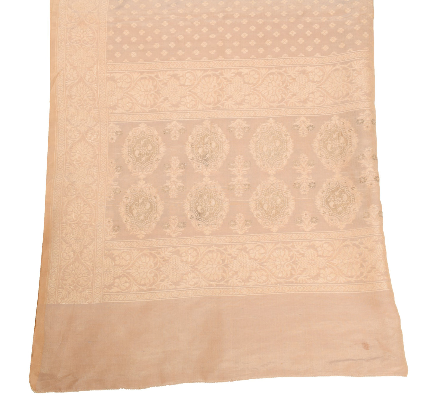 Sushila Vintage Floral Woven Scrap Dupatta Pure Silk Banarasi Soft Long Stole