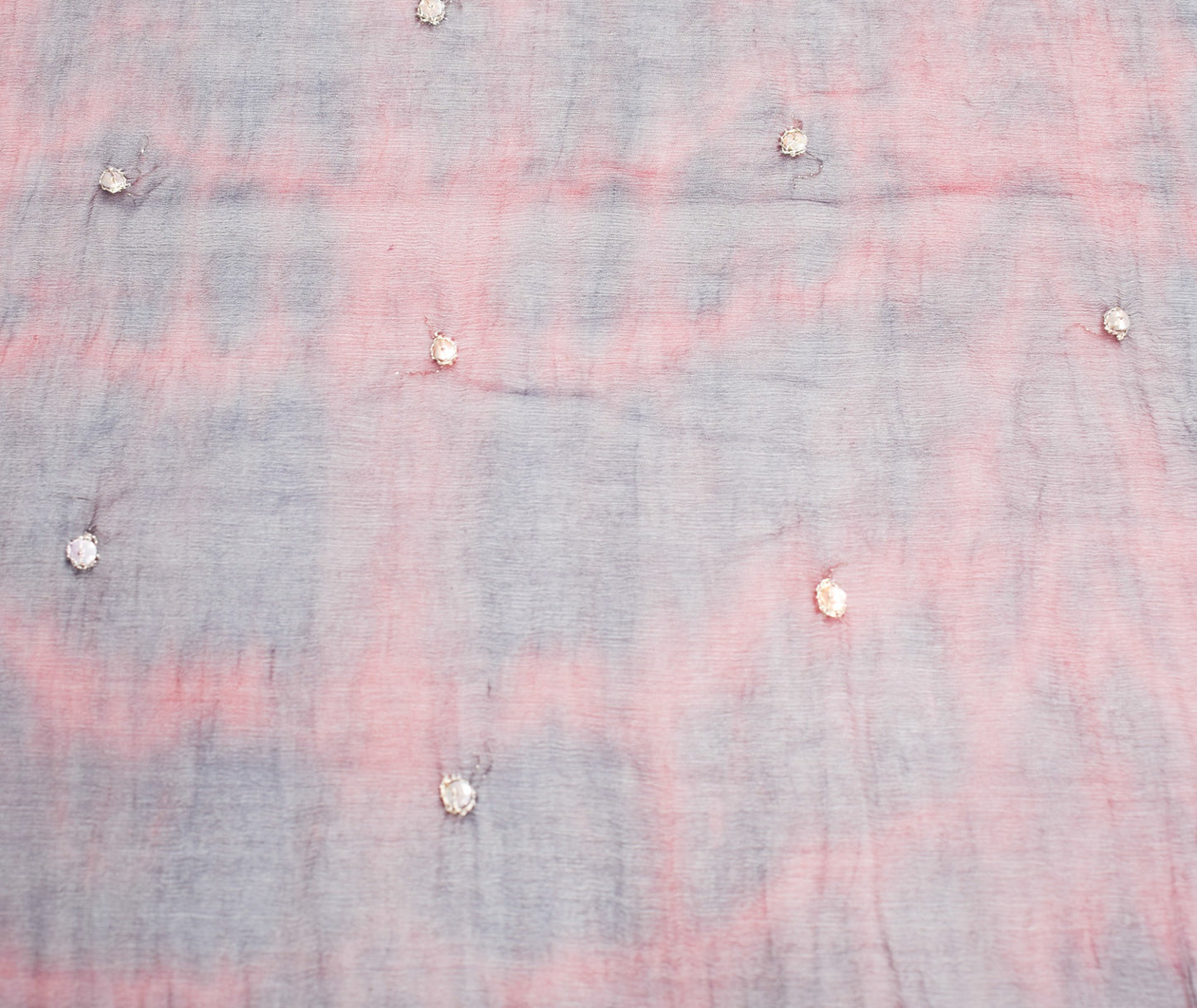 Sushila Vintage Maroon Tie-Dye Scrap Dupatta Embroidered Pure Chiffon Long Stole
