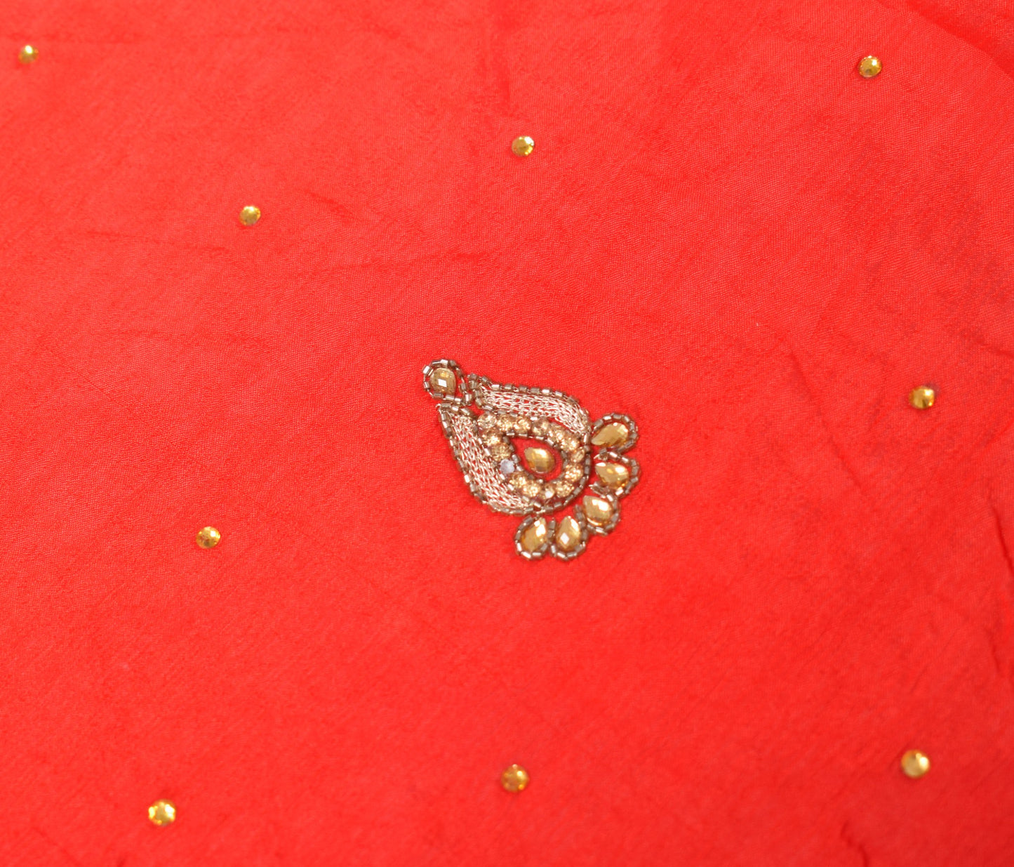 Sushila Vintage Red Wedding Scrap Dupatta Pure Chiffon Embroidered Long Stole