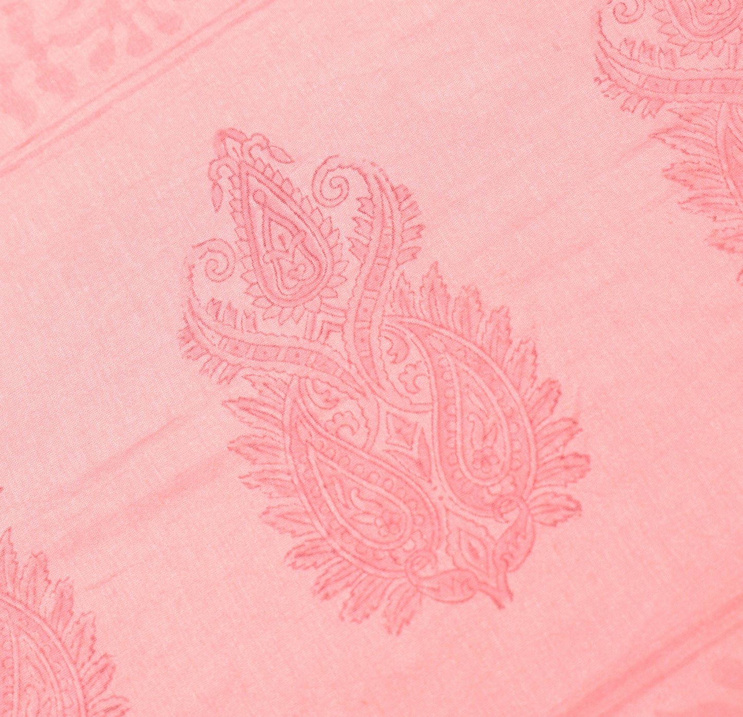 Sushila Vintage Pink Floral Scrap Dupatta Pure Cotton Silk Hand Block Long Stole