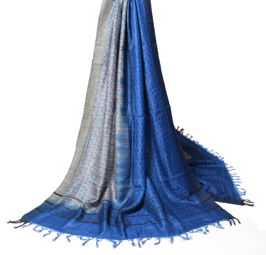 Sushila Vintage Pure Woolen Scrap Dupatta Multi-Color Floral Printed Long Stole