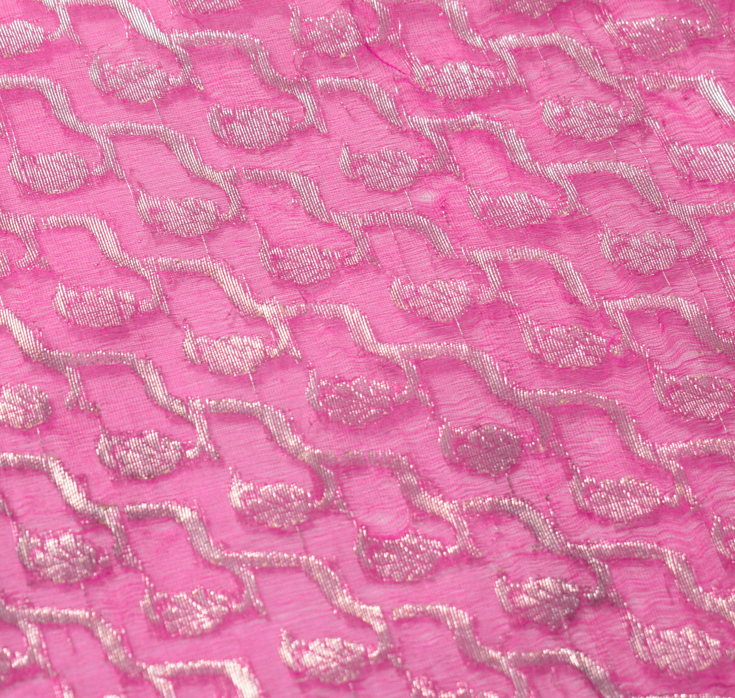 Sushila Vintage Magenta Scrap Dupatta Banarasi Zari Brocade Pure Silk Long Stole