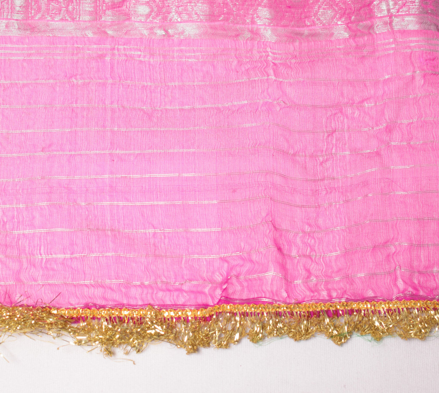 Sushila Vintage Magenta Scrap Dupatta Banarasi Zari Brocade Pure Silk Long Stole