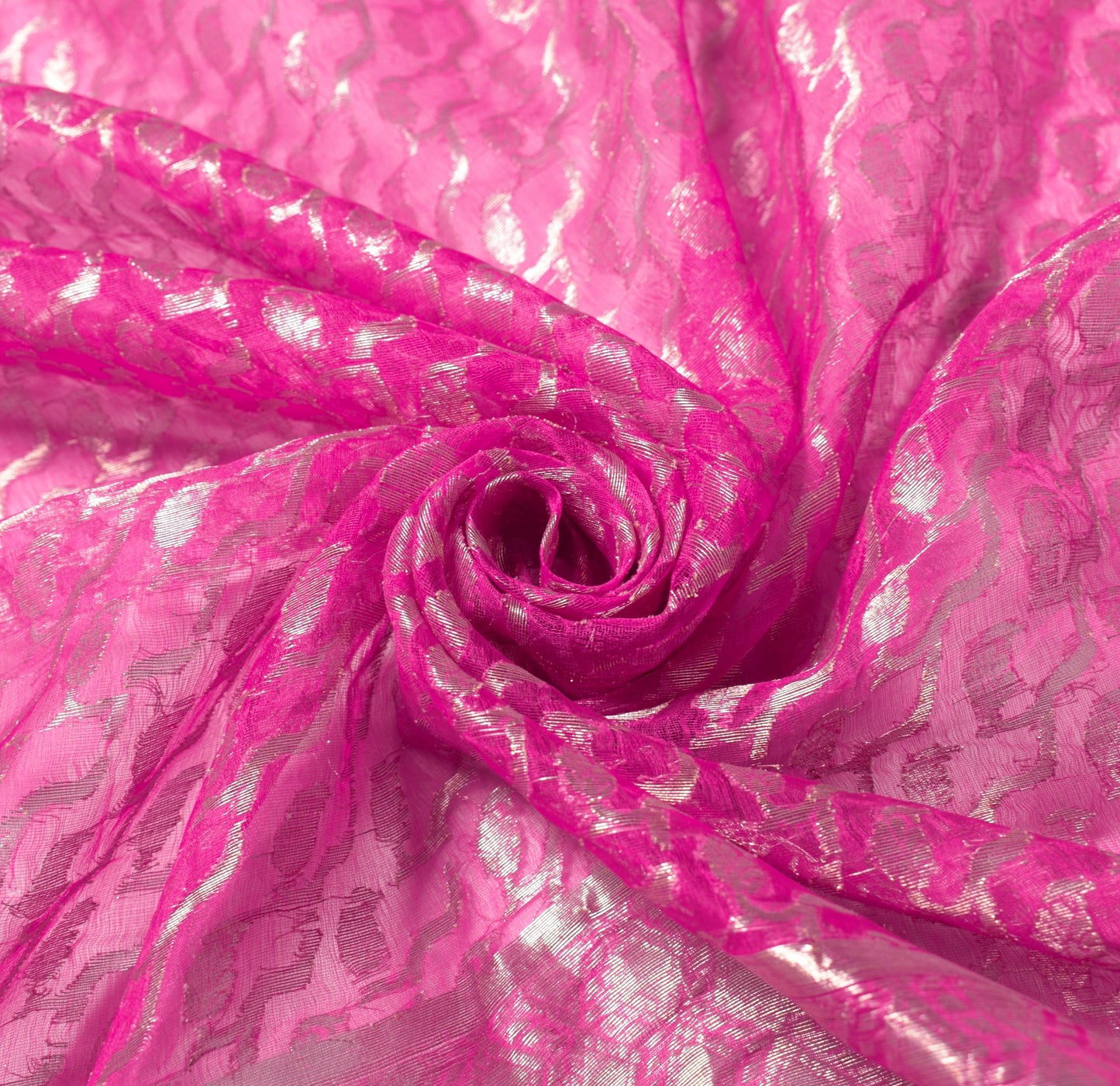 Sushila Vintage Magenta Scrap Dupatta Banarasi Zari Brocade Pure Silk Long Stole